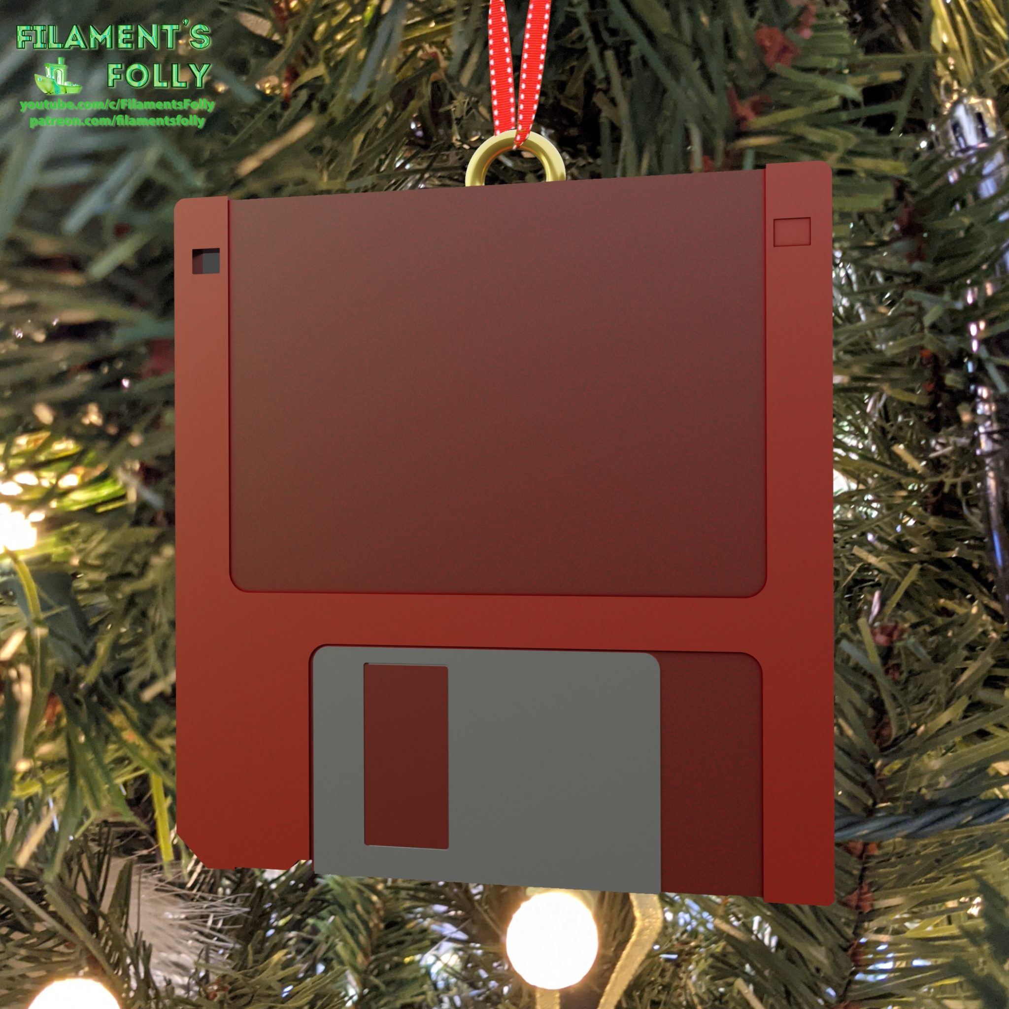 Save Button (Floppy Disk) Ornament Filaments Folly
